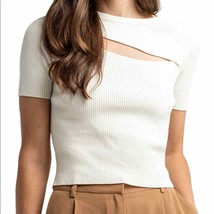 West of Melrose ivory ribbed top with slits XL - £16.51 GBP