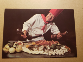 Vintage Postcard - Kobe Steakhouse Vancouver Cook with Food - Dexter Press - £11.76 GBP