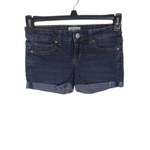 Aeropostale Shorts 1/2 Womens/Juniors Low Rise Cuffed Dark Wash Blue Summer Casu - £14.51 GBP