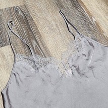 Victorias Secret Gray Grey Satin Lace Cami Top Womens Size Medium Adjust... - $14.99