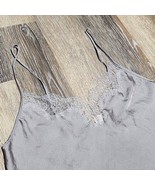 Victorias Secret Gray Grey Satin Lace Cami Top Womens Size Medium Adjust... - $20.56 CAD