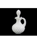 White Hobnail Milk Glass Cruet, 1970s Avon Bottle  Moonwind  Bath Oil (E... - $19.94 CAD