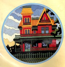 DIY Horizons Victorian House Colorful Scene Spring Needlepoint Wall Hanging Kit - £39.12 GBP
