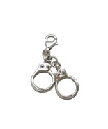 Sterling Silver Mini Handcuffs Charm Lobster Claw Clasp 925 - £22.94 GBP