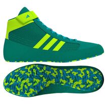 Adidas HVC 2 Pure-Teal Solar-Green Cyan Wrestling Shoes - $59.99