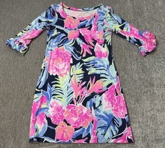 Lilly Pulitzer Dress Womens Small Blue Pink Floral Sophie UPF 50 Beach R... - $34.64