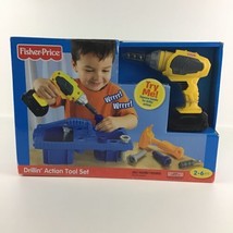 Fisher Price Drillin&#39; Action Tool Set Realistic Sounds Caddy Tools Toy V... - £55.35 GBP