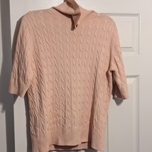 Land&#39;s end turtle neck pink sweater women&#39;s size large - £7.88 GBP