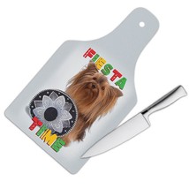 Yorkshire Mexican Hat Fiesta Time : Gift Cutting Board Dog Sombrero Pet Funny Cu - £22.79 GBP