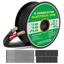 50FT 18 Gauge Wire 2 Conductor 18 AWG Copper PVC Cable, Flexible Extensi... - $507.58 MXN
