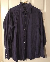 Billy London Purple/Blue Mens Button Down Long Sleeve Shirt Sz L 16-16.5... - £14.18 GBP