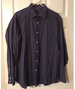 Billy London Purple/Blue Mens Button Down Long Sleeve Shirt Sz L 16-16.5... - $17.74