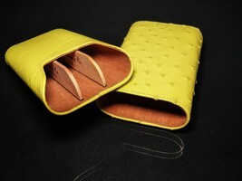 Brizard and Co  Ostrich Matcha Green Cigar Case NIB image 7