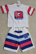 Vintage 90s Baby Guess 2 Piece Shirt &amp; Shorts Set Baby Size M (2Y) USA RARE - $38.96