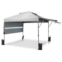 10 x 17.6 Feet Outdoor Instant Pop-up Canopy Tent with Dual Half Awnings-White - - $322.55 CAD