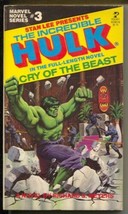 Incredible Hulk Paperback Book #3-82085-0 1979-Stan Lee-Cry Of The Beast-FN - £45.78 GBP