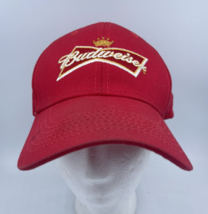 Budweiser Baseball Hat Snapback Red Crown Beer Spell Out Logo Adjustable... - $9.74