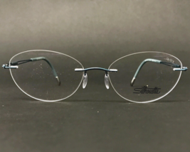Silhouette Eyeglasses Frames 5521 FB 5040 Blue Round Cat Eye Rimless 52-17-140 - £135.72 GBP