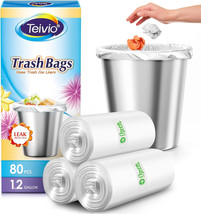  Strong Trash Bags Garbage Bags, Bathroom Trash Can Bin Liners, 1.2 Gal ... - £15.73 GBP