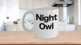 Night Owl Mug White Coffee Cup Funny Gift for Late Night Lover Bird Nerd - £14.42 GBP+