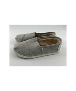 Toms Classic Grey Wool Herringbone Shoes Youth Size 5.5 Gray Flat Slip O... - $21.23