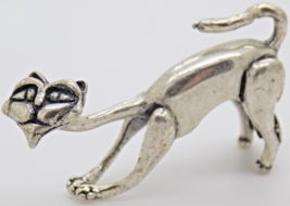 Vintage Italian Handmade Genuine Silver .800 Cartoon Cat Figurine Miniature - £26.84 GBP