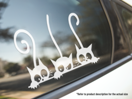 Cats Peeking Cat Lover Vinyl Car Truck Decal Window Sticker Vehicle Décor - £4.63 GBP