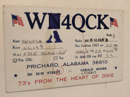 Vintage Ham radio Amateur Card WA4QCK Prichard Alabama 1964 - $4.94