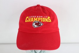 NFL Football Distressed Super Bowl LIV Champs Kansas City Chiefs Dad Hat Cap Red - £19.69 GBP