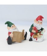 Homco Christmas Elves Lot of 2 Elf Pixie Retro MCM Shelf Decor Set #5602... - $16.65