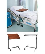 Over Bed Table Rolling Adjustable Height Medical Hospital Bedside Tray 4 Wheels - $59.39 - $65.33