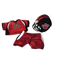 Build A Bear Workshop Football Outfit Uniform Jersey Pants Helmet Red Bl... - £9.43 GBP