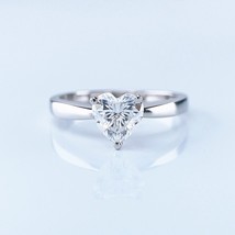 1CT Heart Moissanite Ring 6.5MM VVS Lab Diamond Minimalist Jewelry for Women Wed - £91.74 GBP