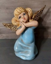 Vintage Hand Painted Ceramic Christmas Angel Child Figurine 1957 10x9.5 - £32.24 GBP