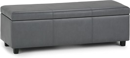 SIMPLIHOME Avalon 48 inch Wide Rectangle Lift Top Storage Ottoman, Contemporary - £159.61 GBP