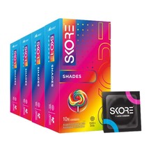 Skore Shades Assorted Colours Extra Lubrication Dots Condom, 10 pieces 4 - £28.76 GBP