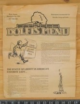 Vintage Dolfi&#39;s Restaurant Menu Masontown Pennsylvania 1980&#39;s hk - £19.35 GBP
