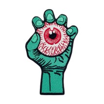 Eye in a Hand. Insomnia. Embroidered Patch Iron On. Size: 3 X 4.7 inches. - £4.36 GBP