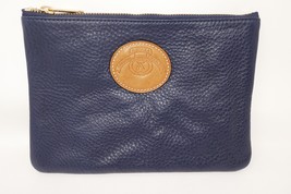 Ghurka Women Navy Blue Pebble Leather Clutch Cosmetic Bag One Size - £59.01 GBP