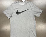 NWT Nike CZ9724-063 Men&#39;s Dri-FIT Swoosh Training Tee Shirt Grey Heather... - £19.61 GBP