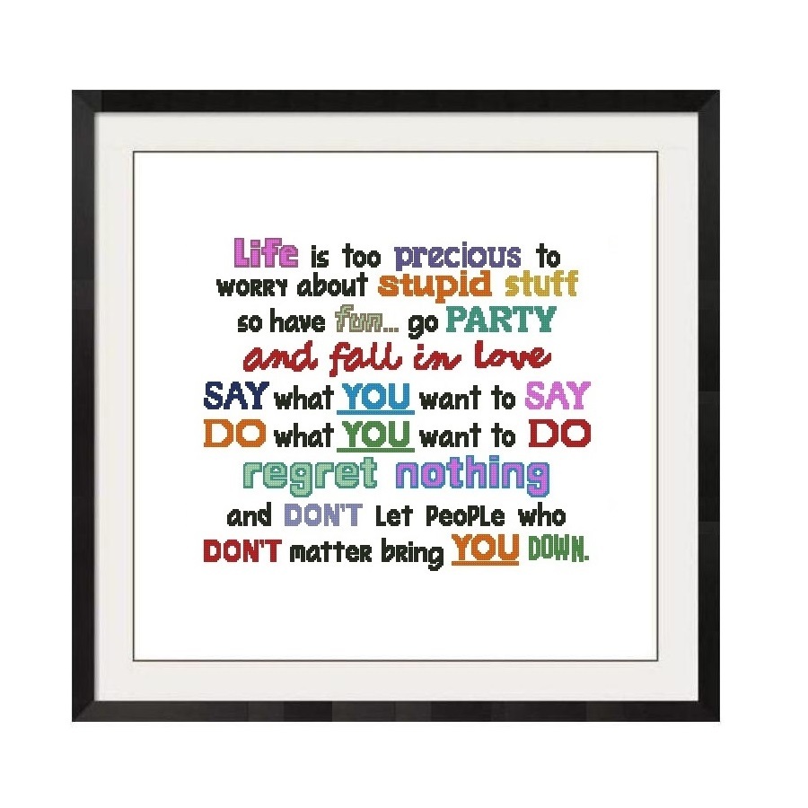 Primary image for ALL STITCHES - LIFE IS PRECIOUS CROSS STITCH PATTERN IN PDF -226