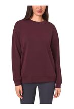 Mondetta Womens Sweatshirt Dark Red Crewneck Stretch Pockets Fleece Acti... - $36.99