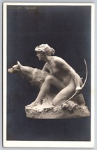 RPPC Sculpture Salon Paris 1906 A Manneville Chasseresse à l&#39;affût Postcard K6 - £6.98 GBP