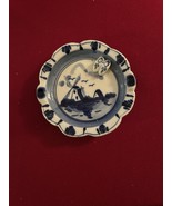 Delft Blue White Hand Painted Dutch Ashtray Holland Woodmill Clogs Scall... - $8.91