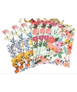 6 Pack Floral Pattern Large 17&quot; Foil Gift Bag with gusset set with Gift Tag - $288.14 MXN