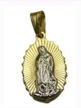 Virgen de Guadalupe Pendant 18k Gold Plated Medal with 20 Inch Chain México - £9.19 GBP