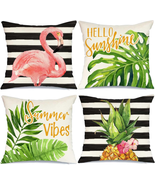 Summer Pillow Covers 18X18 Set of 4 Summer Decor Summer Decorations for ... - £23.27 GBP
