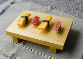 Japanese Korean Sashimi Sushi Kimbap Geta Bamboo Wood Serving Plate 10&quot;L... - £33.03 GBP