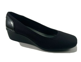 Anne Klein Sport Wisher Black Low Wedge Slip On Pumps - £54.51 GBP