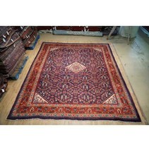 DARK  Blue Mahel 10x12 Hand Knotted Semi-Antique Herati Rug B-74784 - £1,478.14 GBP